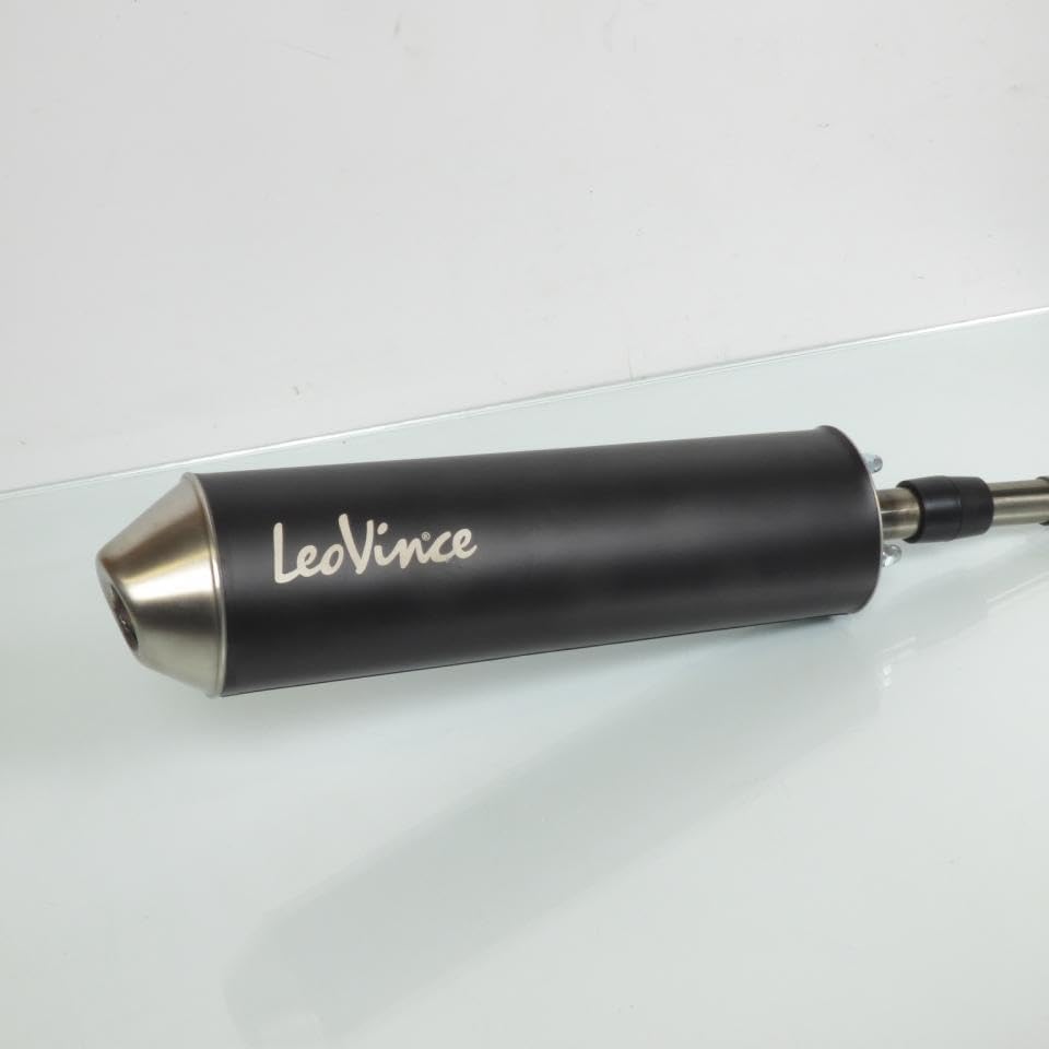 Silenciador de escape Leovince compatible con Moto Derbi 50 Senda R Drd posterior a 2003 3408BN /HM V6 negro paso bajo