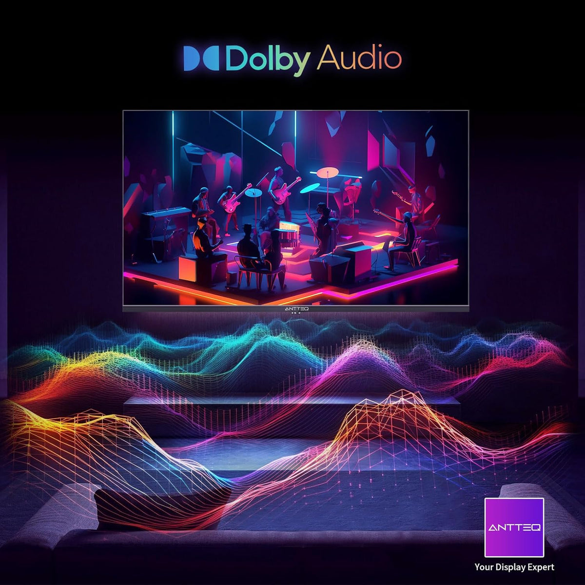 Smart TV Antteq Serie Vita de 32 pulgadas (80 cm) Full HD, televisión con Netflix, Prime Video/Disney+/YouTube/Rakuten/WiFi, compartir a la TV, HDMI