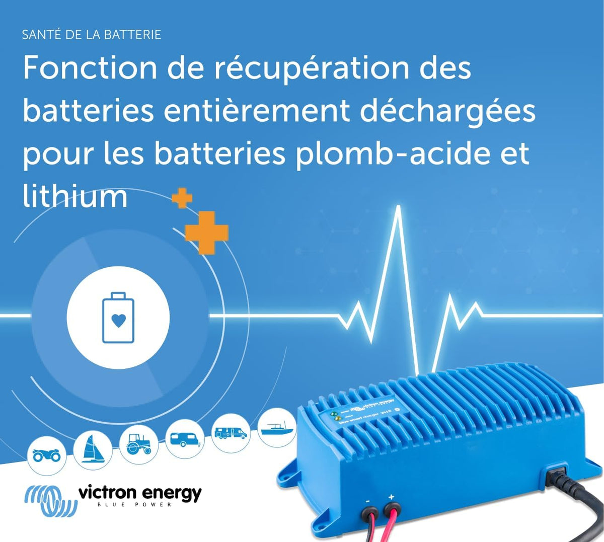 Cargador de baterías Victron Energy Blue Smart IP67 24 voltios 8 amperios 230V, Bluetooth (CEE 7/7)