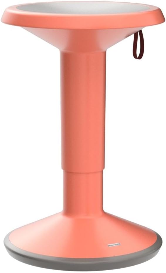 Interstuhl UPis1 - taburete ergonómico con efecto oscilante - altura regulable - taburete con base antideslizante y protección antivuelco - taburete de oficina (naranja salmón, taburete de diseño UP)