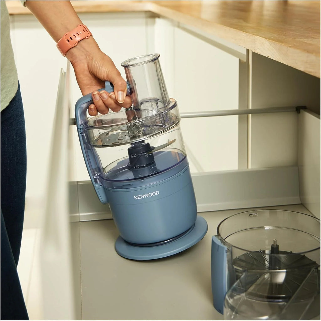 Kenwood MultiPro Compact wielofunkcyjny robot kuchenny z funkcją Express Serve, ostrzem ze stali nierdzewnej, tarczami do krojenia i tarką, funkcją pulsu, burzą niebieską (FDP23.130GY)