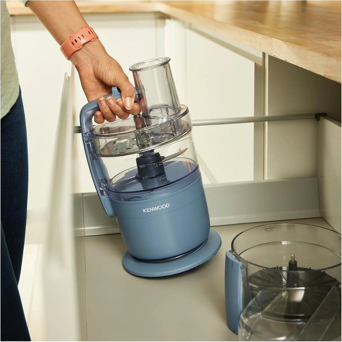 Kenwood MultiPro Compact wielofunkcyjny robot kuchenny z funkcją Express Serve, ostrzem ze stali nierdzewnej, tarczami do krojenia i tarką, funkcją pulsu, burzą niebieską (FDP23.130GY)