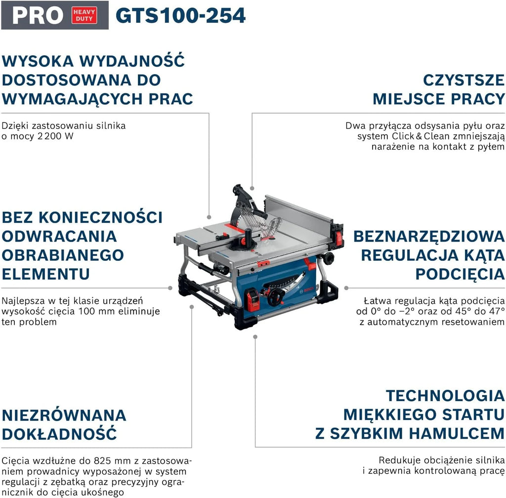 Bosch PRO Sieciowa Stołowa Piła Tarczowa GTS100-254