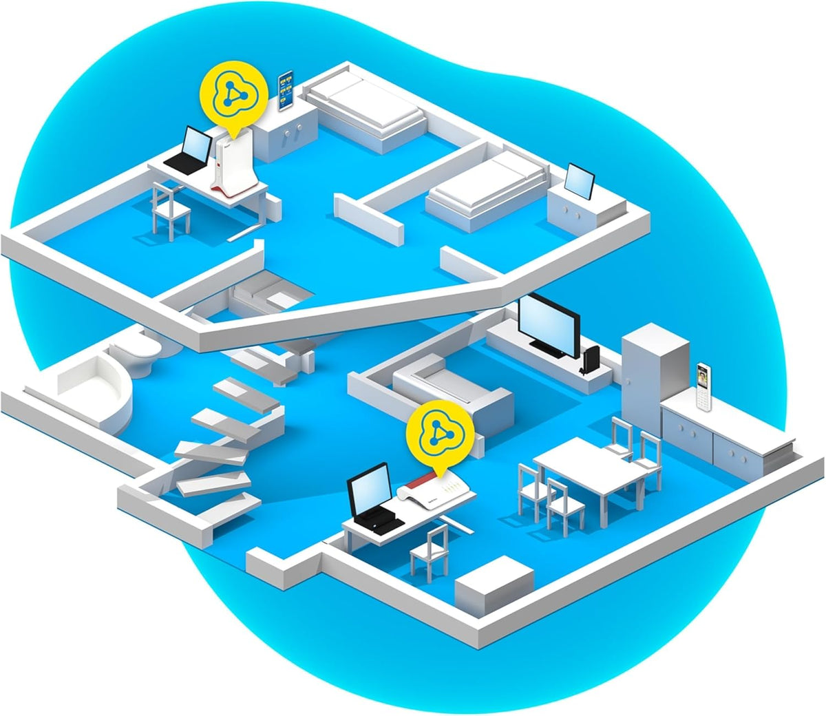 FRITZ!Repeater 6000 (repetidor WiFi 6 con tres unidades de radio: 5 GHz (2 x hasta 2400 Mbit/s), 2,4 GHz (hasta 1200 Mbit/s), LAN de 2,5 gigabits, versión en español)
