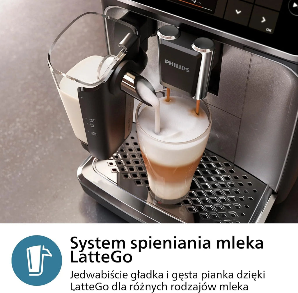 Philips Automatyczny Ekspres do Kawy 3300, LatteGo, Czarny Chrom
