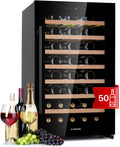 Klarstein Vinoteca, Nevera para Vinos con Puerta de Cristal, Bodega Envejecedora, Zona Única, Prosecco, Cerveza, Pantalla Táctil, Minibar, Frigorífico, Protección UV, 5-18°C, 52 Botellas
