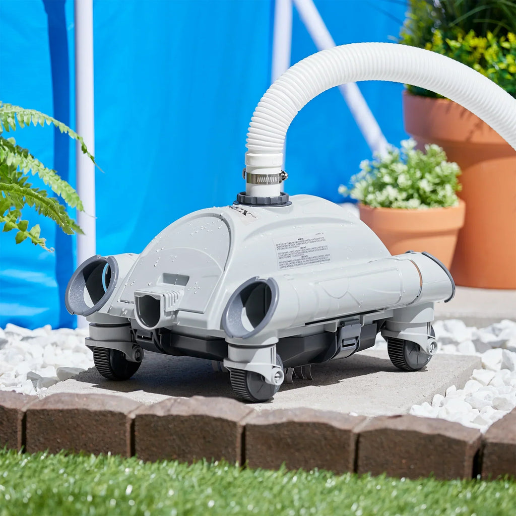 Bomba de filtro de arena Intex 2100 GPH para piscinas sobre suelo 2025 con aspirador automático