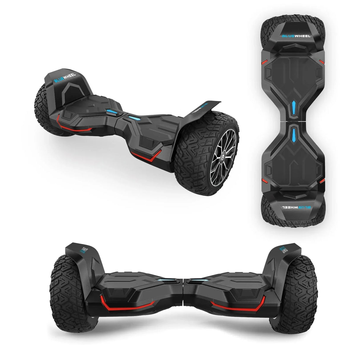 Hoverboard todoterreno HX510 de 8,5 pulgadas con motor dual de 700 W, Bluetooth, control por aplicación, luces LED y capacidad de carga de 120 kg