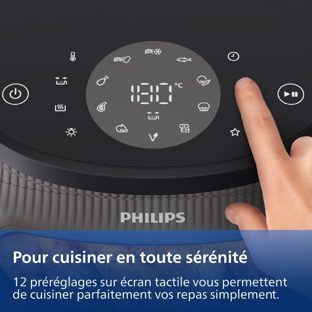 Philips Airfryer Serie 3000 - Freidora de aire 6,2 L, 16 en 1, ventana de cocción, tecnología RapidAir, hasta un 90 % menos de grasa, aplicación HomeID, color negro (NA330/00)