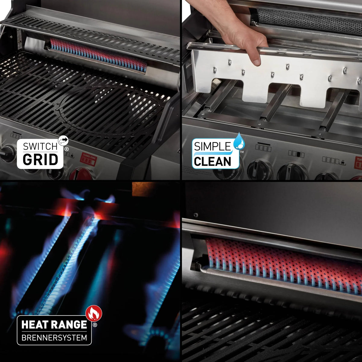 Barbacoa de gas Enders MONROE PRO 3 SIK TURBO, 3 quemadores de acero inoxidable, quemador trasero infrarrojo, PanoVision, zona turbo de 800 °C