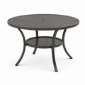 Mesa de jardín redonda de aluminio negro 100 cm