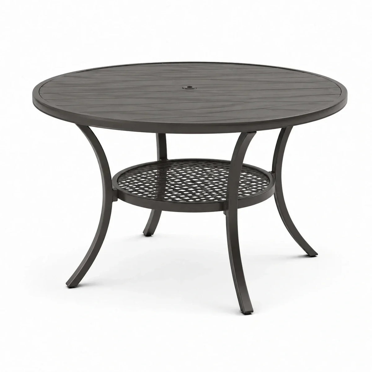 Mesa de jardín redonda de aluminio negro 100 cm