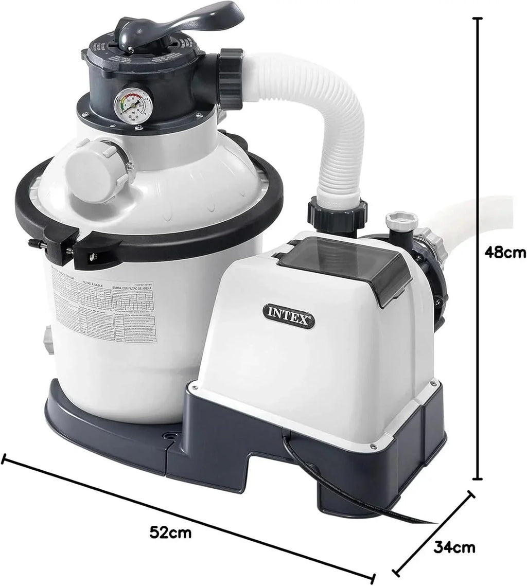 Sistema de filtro de arena para piscina Krystal Clear 26644, bomba de filtrado de 4,5 m³/h para piscinas de hasta 18 000 litros con válvula de 6 vías