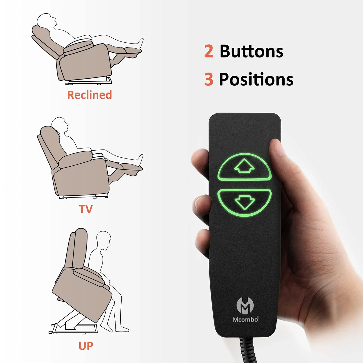 Sillón reclinable eléctrico Mcombo con masaje y carga USB