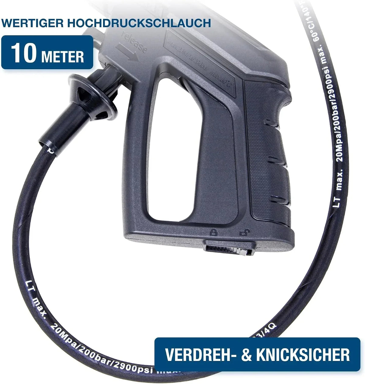 Hidrolimpiadora 195 bar 450 l/h 2400 W HPW2400CRE manguera de 10 m boquilla turbo boquilla ajustable