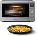 Microondas combinado 4 en 1 Panasonic NN-CD58RSEPG de 27 l con modo Airfryer y bandeja para hornear, inversor de 1000 W, grill de 1300 W, convección, 19 programas automáticos, acero inoxidable