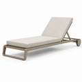 Tumbona de aluminio beige ajustable con ruedas