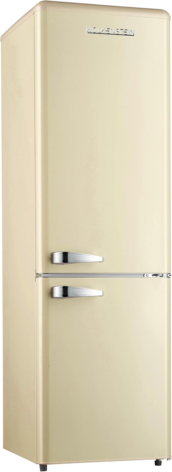 Frigorífico combi Wolkenstein KG250.4RT SC Crema | 249 litros de capacidad neta | 4* | 69 litros de congelador | Tirador exterior cromado | Detalles plateados | Independiente