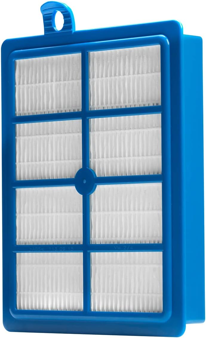 Aspiradora AEG VX9-2-ÖKO / 12 m / 850 vatios / solo 65 dB(A) / 5 l / negro / verde y filtro AFS1W Allergy Plus (ideal para alérgicos, eficacia de filtrado superior al 99%, aire limpio, lavable) azul/blanco