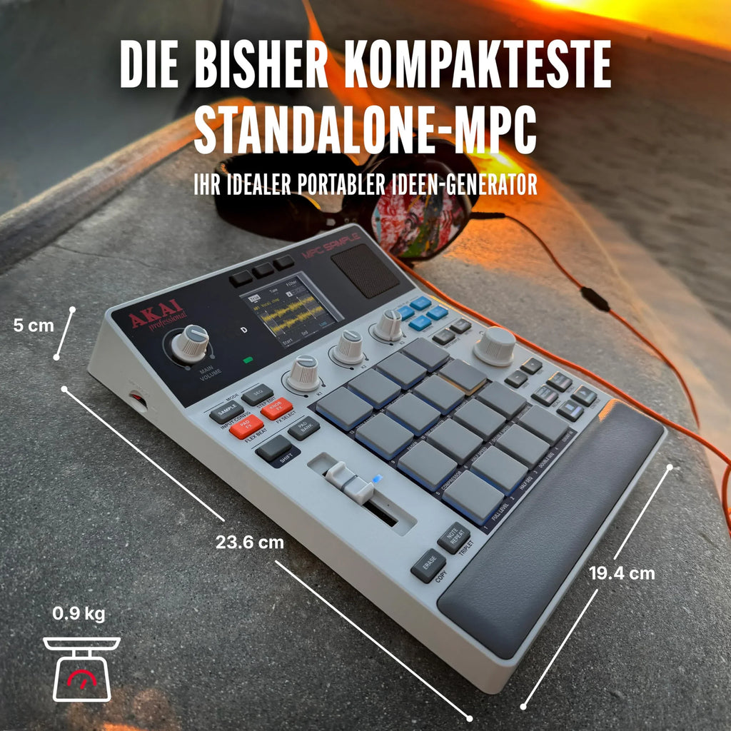 Akai Professional MPC Sample muestreador portátil independiente con batería, USB C, altavoz, micrófono, muestreo, secuenciación y producción musical
