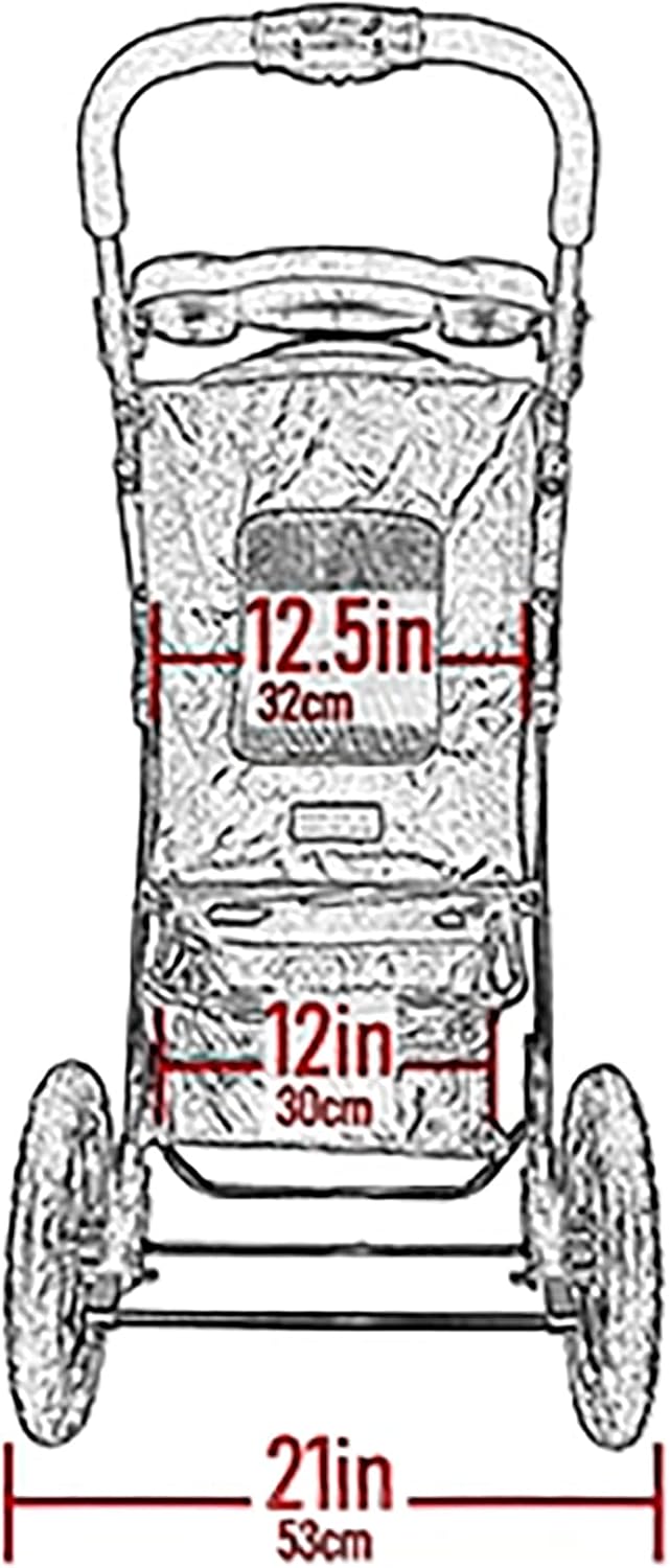 Cochecito para mascotas No-Zip NV para gatos/perros, entrada sin cremallera, plegado fácil con una sola mano, ruedas con relleno de gel, cojín de felpa + protector contra la intemperie incluidos, 3 colores