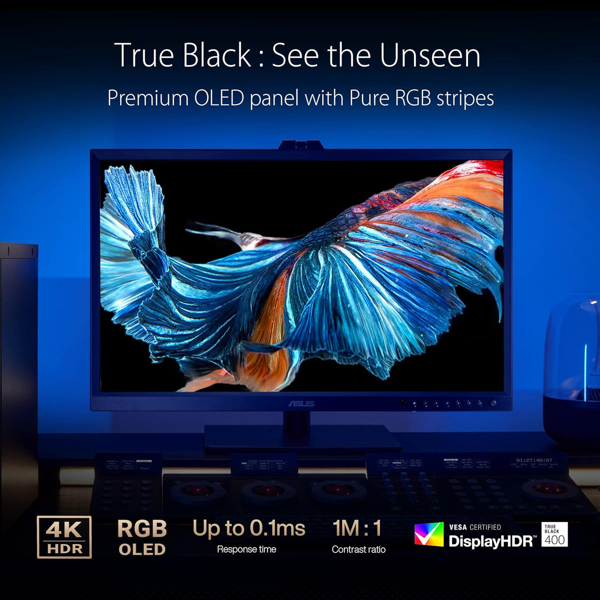 ASUS ProArt PA32DC - Monitor de PC OLED 32'' 4K - 3840x2160 - 0,1 ms - DisplayPort, 3X HDMI, 1xUSB-C 65W y 4X USB-A - 99% DCI-P3 - Delta E