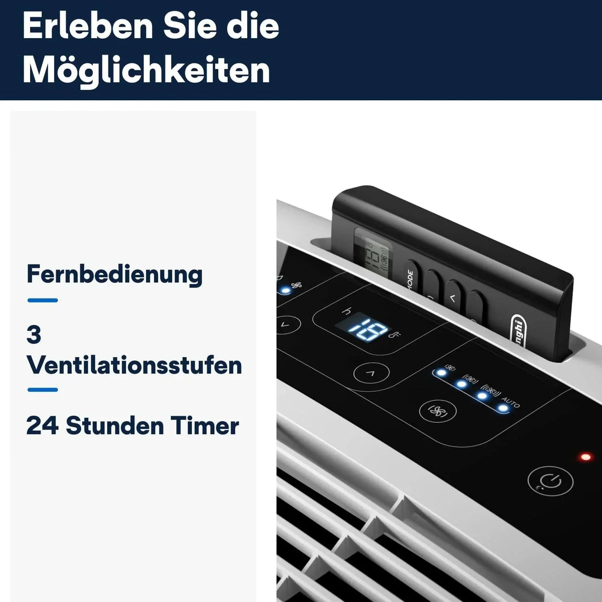 Aire acondicionado portátil PAC EM82 2,4 kW 9400 BTU con deshumidificador, temporizador de 24 h, 63 dB y tubo de escape