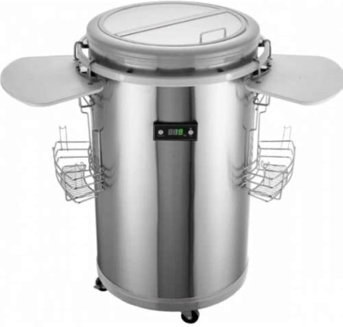 Syntrox 50 l Barril refrigerador | Nevera de barril | Barril para bebidas | Enfriador de fiesta | Enfriador de botellas Salaron, para eventos, con tapa de cristal, indicador de temperatura, 75 vatios (negro)
