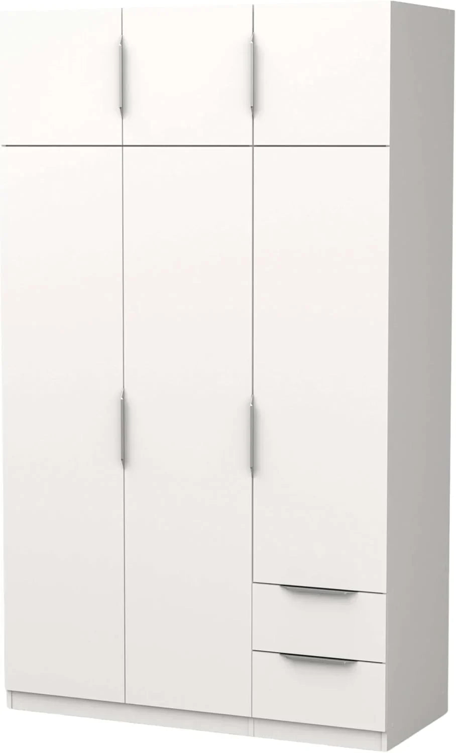Armario Miroytengo Ghost grande de 6 puertas y 2 cajones, color blanco mate, 203x119 cm