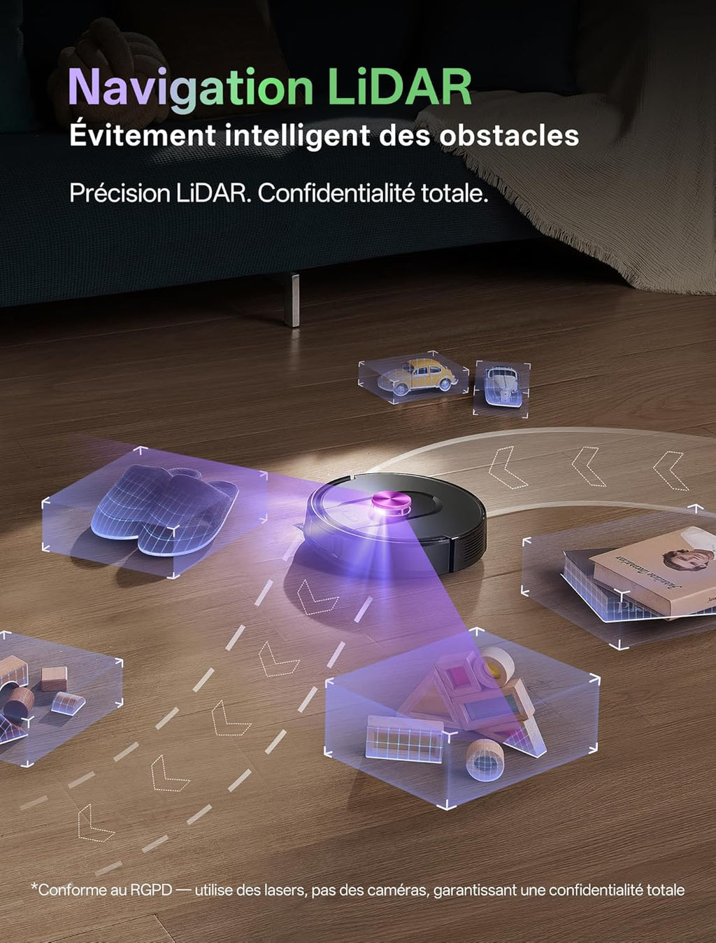Robot aspirador y fregasuelos Vexilar W15 de 10.000 Pa con estación de autovaciado sin bolsa, navegación LiDAR y mapeo, 180 min, conectado por mando/APP/Alexa, ideal para alfombras y pelo de mascotas