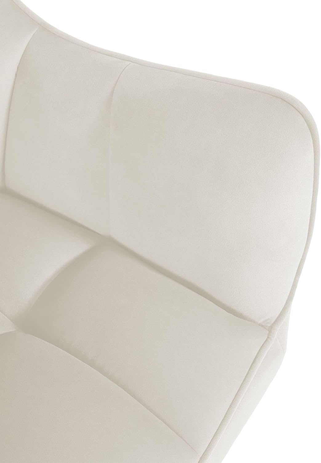 CLP Silla de comedor Swing con tapizado de terciopelo I Silla acolchada giratoria I Silla de cocina con respaldo, color: crema, color de la estructura: acero inoxidable