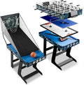 Mesa de juego multifuncional 5 en 1 plegable con mesa de ping-pong, futbolín, mesa de billar, hockey y baloncesto, modelo 24875