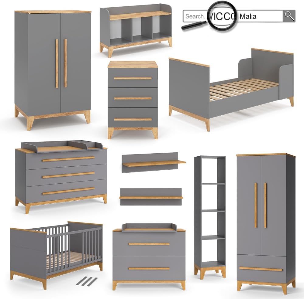 Cambiador VitaliSpa Malia, blanco/roble, 133 x 98 cm XL con 3 cajones
