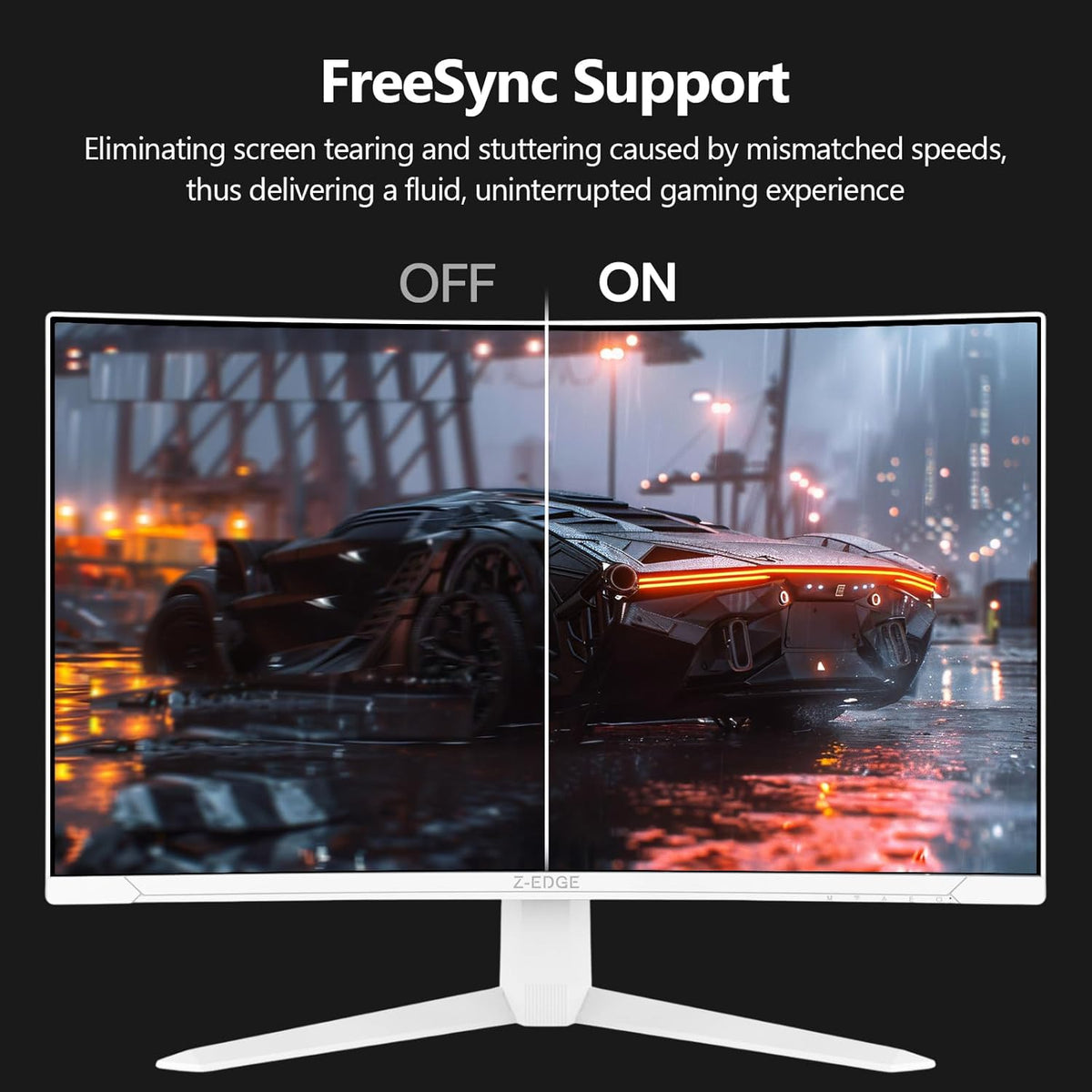 Monitor Gaming Curvo Z-Edge Blanco 27'' 300Hz (DP1.4 × 2), 1ms MPRT, FreeSync, FHD, 240Hz (HDMI2.0 × 2), Monitor Gaming LED Blanco 16:9, Inclinación Ajustable, 1500R VA, 4000:1, VESA (Cable DP Incluido)