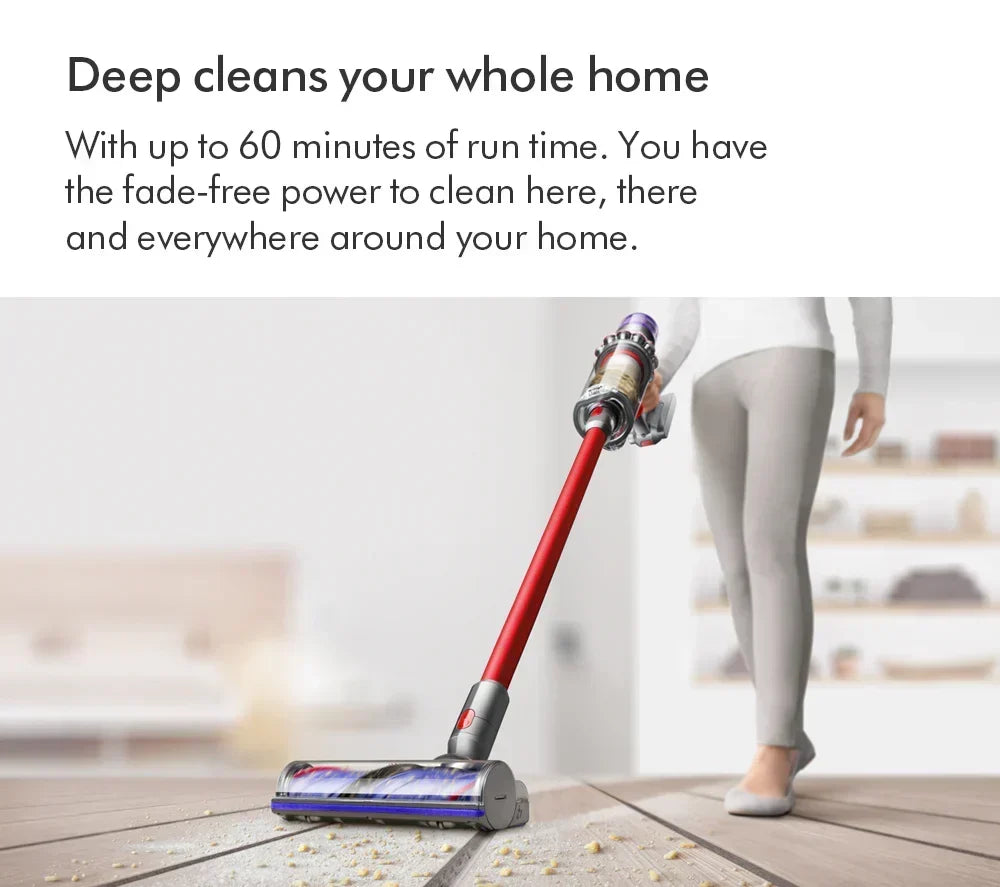 Aspiradora escoba inalámbrica Dyson V11 Extra 2026 – Hasta 60 minutos de autonomía – Acabado en níquel y rojo
