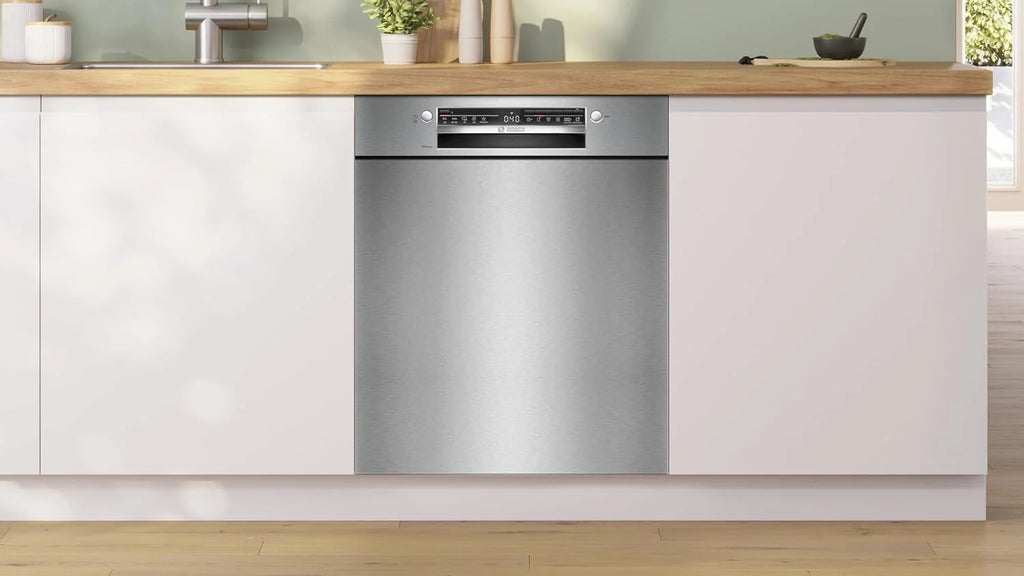 Bosch SMU2HTS08E seria 2, zmywarka do zabudowy, 60 cm, Smart Start, poziom higieny dla Eco 50°C i intensywny 70°C, AquaStop, program do pobrania, Silence on żądanie, Home Connect, stal szczotkowana