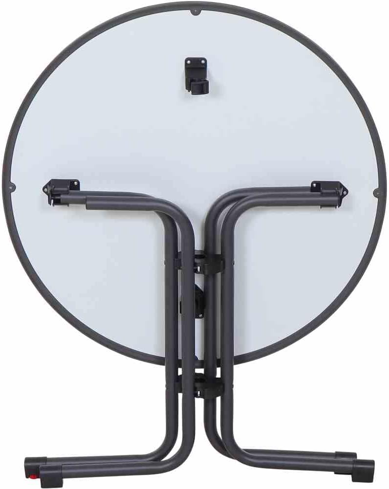 Mesa plegable Paco Ø 80 cm antracita mate acero/melamina