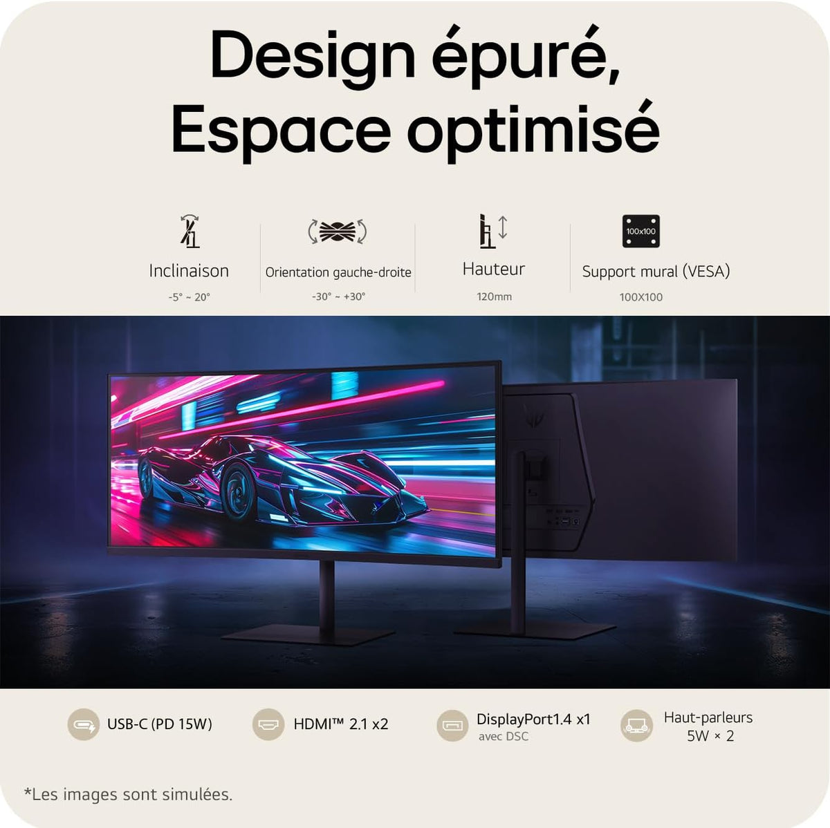 LG Ultragear™ 34G630A-B.AEU Monitor Gaming de 34" - Panel VA resolución WQHD (3440 x 1440), 1ms GtG 240Hz, DisplayHDR™ 400, sRGB 95% (CIE1976), FreeSync Premium