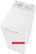 Corberó - Lavadora de carga superior 6.5kg | CLACSM6524 | 1200 RPM | 16 programas, función vapor, ECO, limpieza de tambor | Inicio diferido | Lavado rápido | Planchado fácil | Indicadores LED | Blanco