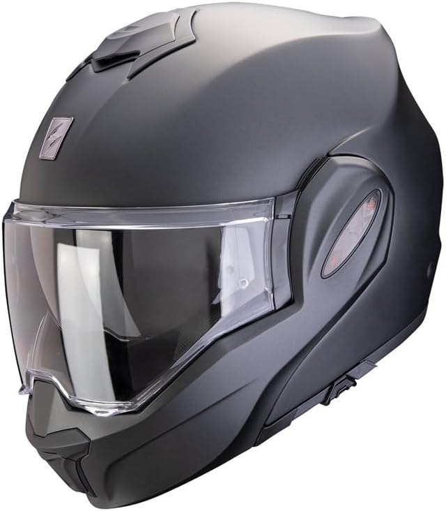 Scorpion Exo-Tech Evo Pro, Casco de moto modular de fibra, Negro mate perla