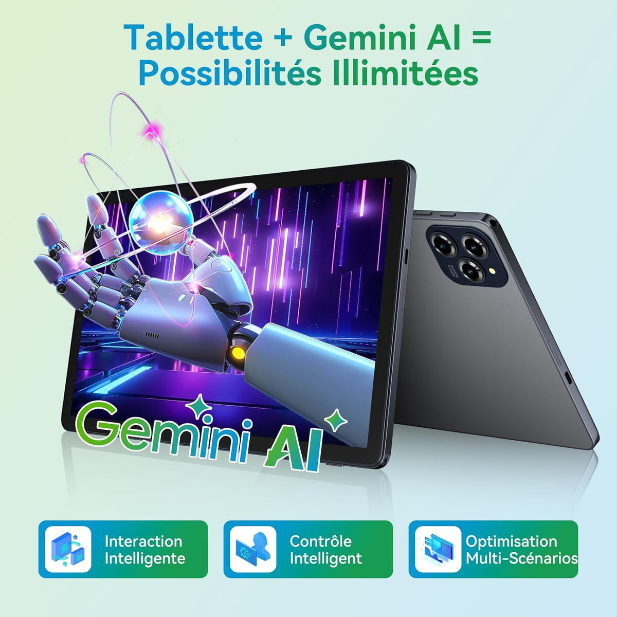 Tableta 4G W90 con tarjeta SIM - 24 GB + 256 GB (4 TB TF), tableta táctil de 11 pulgadas, pantalla FHD+ de 1920 * 1200, Android 15, 8000 mAh, 16 MP + 8 MP, Gemini AI, Widevine L1, GPS integrado