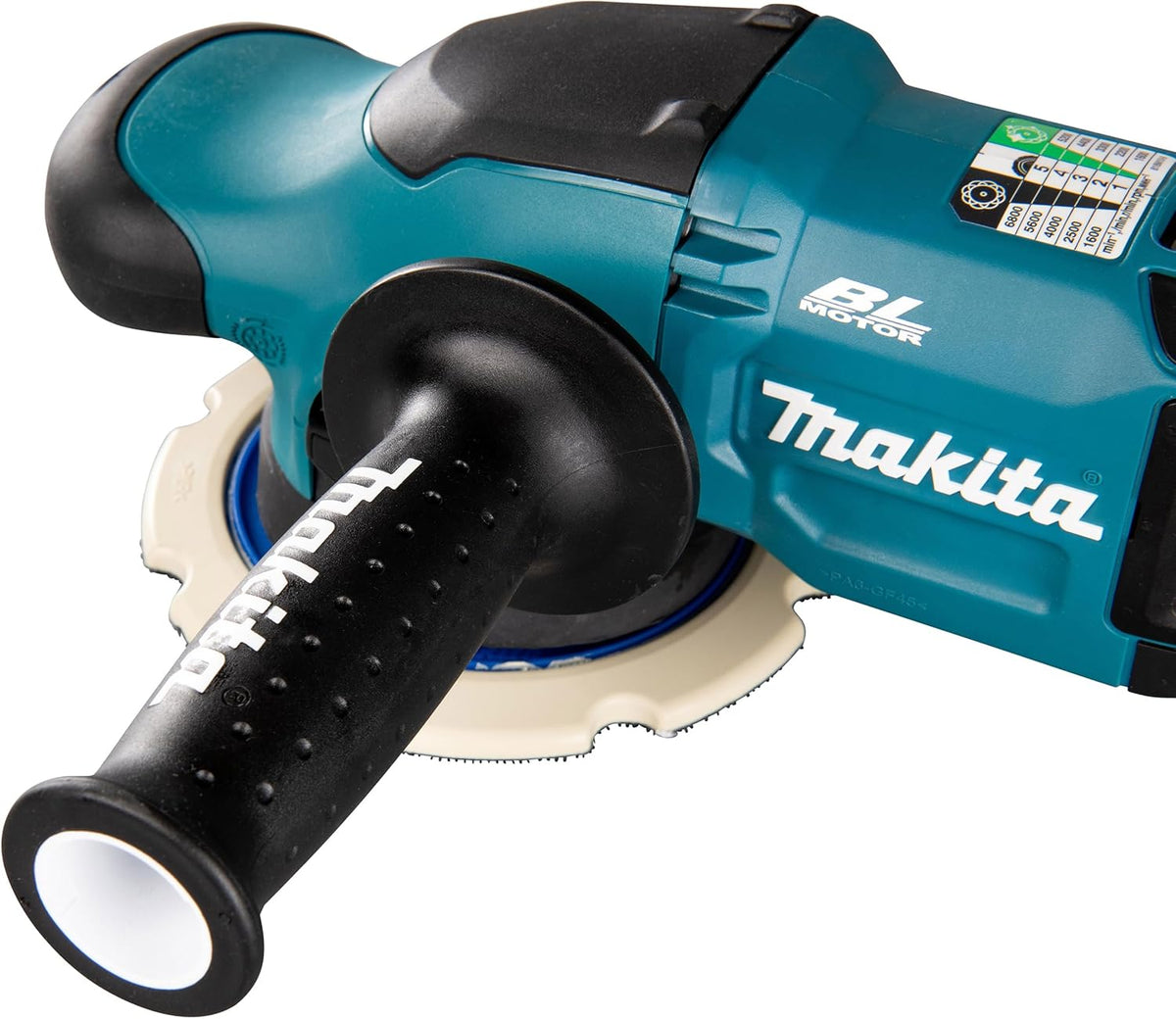 Pulidora excéntrica Makita DPO600TKX1, 1 batería más cargador en maletín de transporte, azul, 18 V / 5,0 Ah
