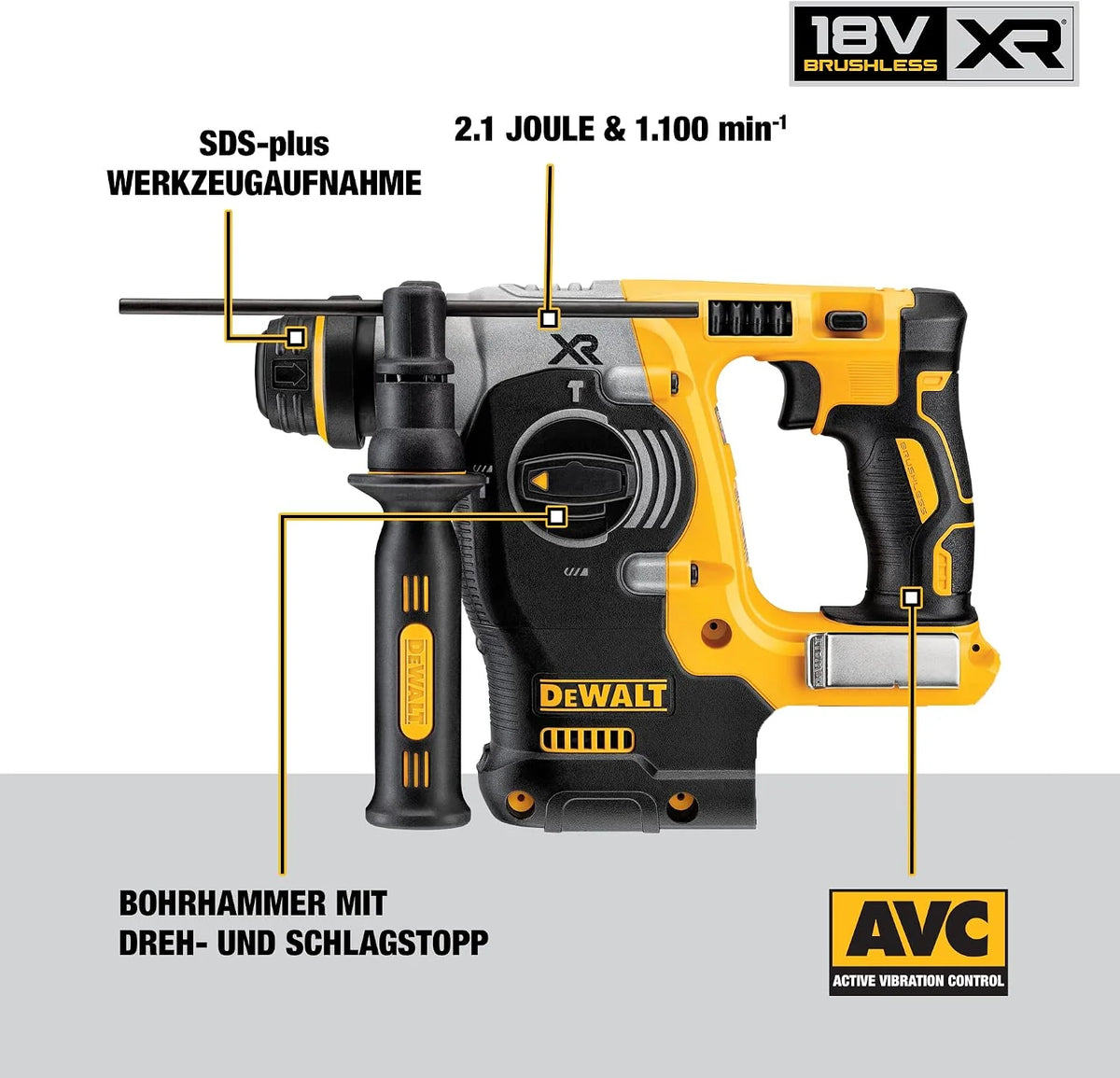 Dewalt Tstak Młotowiertarka, Czarny/Żółty, ‎15.75 x 11.81 x 7.87 cm