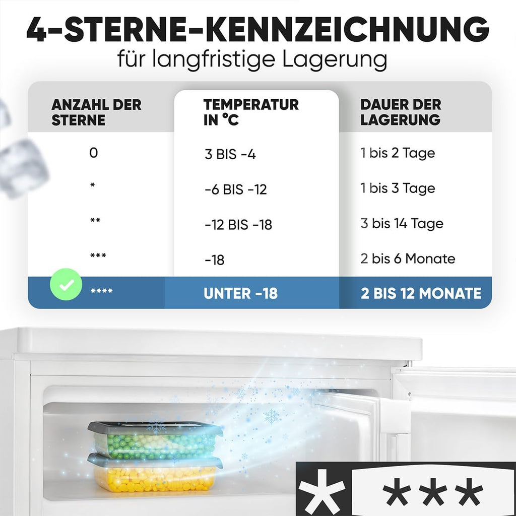 Refrigerador con congelador pequeño Bomann® | Refrigerador con 2 estantes | silencioso | con congelador de 4 estrellas | refrigerador pequeño con compartimento para frutas y verduras | bisagra de puerta reversible | KS 7251 blanco