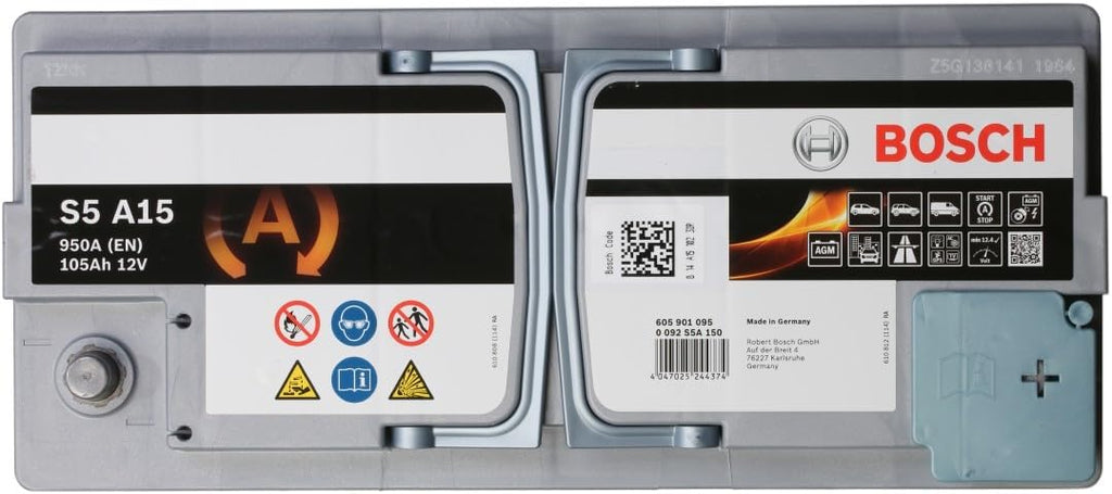 Bosch S5A15 - Batería de coche - 105 A/h - 950 A - Tecnología AGM - adaptada a vehículos con Start/Stop
