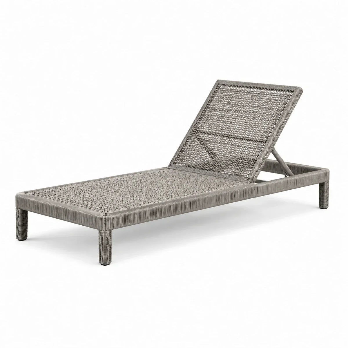 Tumbona de aluminio y ratán sintético gris de 200 cm