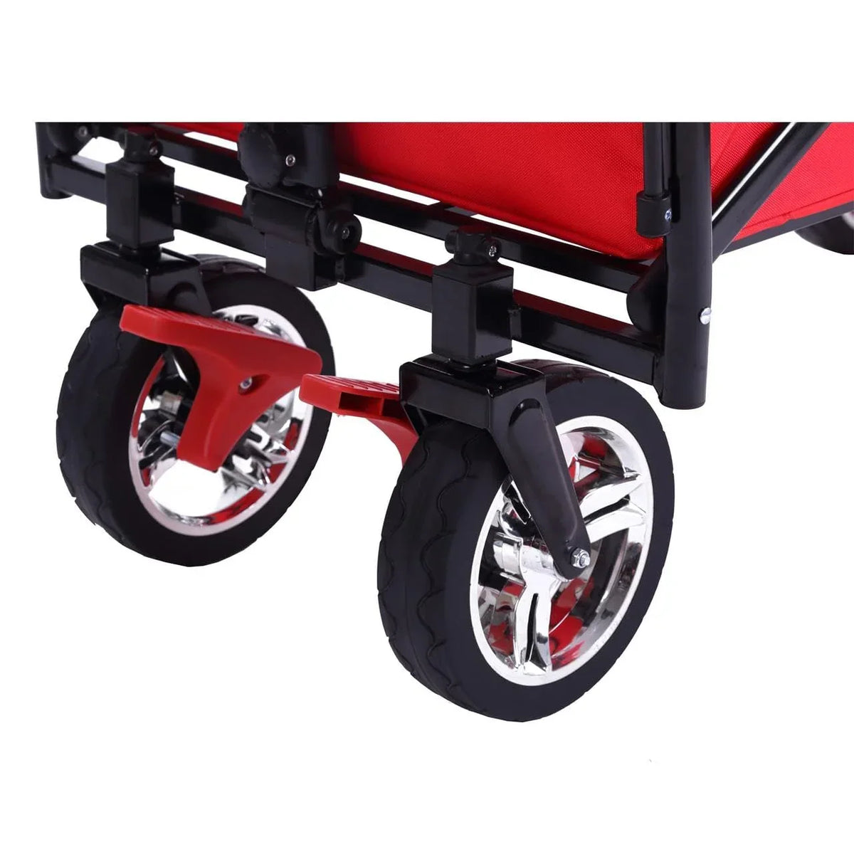 Carrito plegable FUXTEC FX-CT700, carro plegable gris para el transporte de niños, ciudad, campo, playa o montaña - con capota anti-UV, asa de empuje, freno de mano delantero y trasero, el original