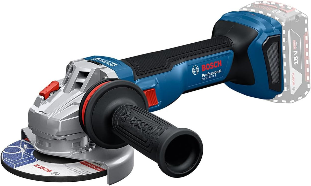 Bosch Professional 18 V firmy Bosch: akumulatorowa szlifierka kątowa GWS 18V-11 S (Ø tarczy 125 mm)