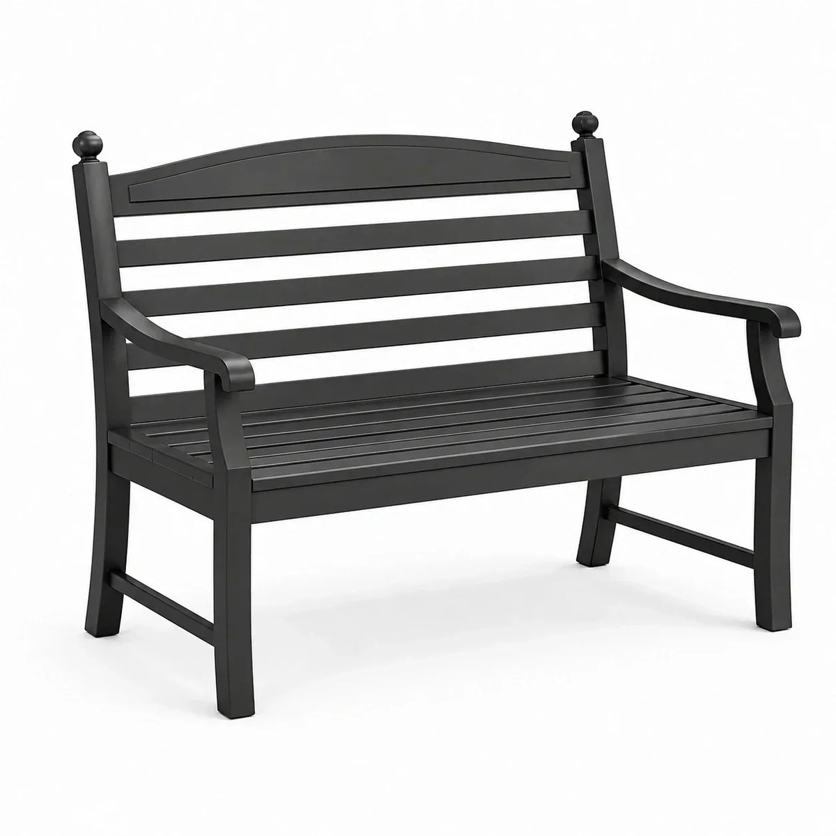 Banco de jardín de aluminio negro 120 cm