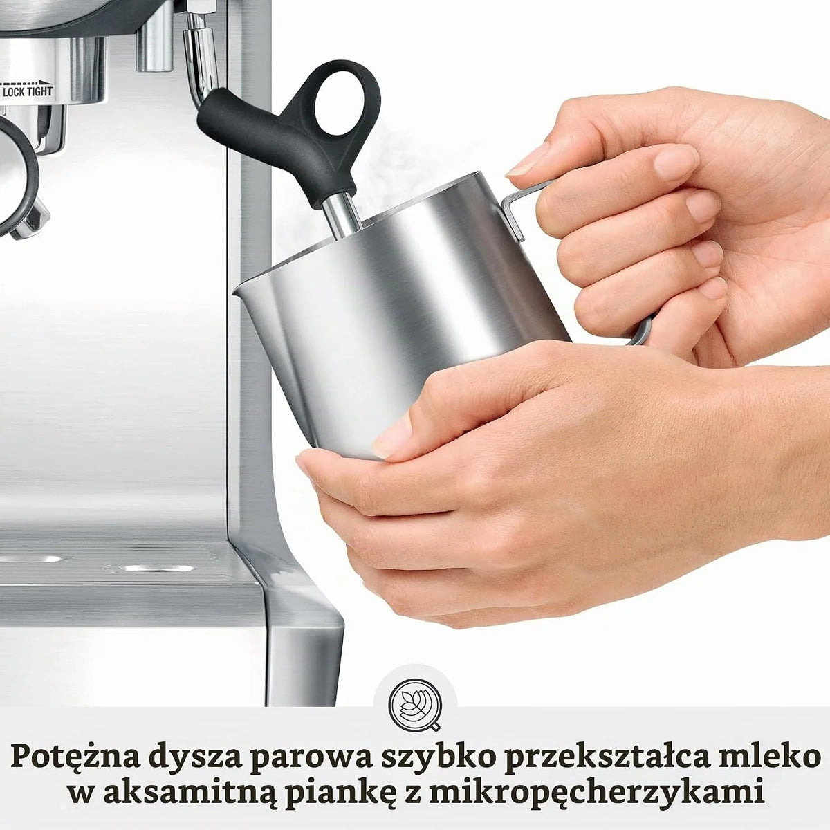 Sage - The Barista Express - Ekspres do kawy z ręcznym spieniaczem mleka - Automatyczne mielenie, indywidualna pianka mleczna - Szczotkowana stal nierdzewna, dzbanek do mleka z regulacją temperatury